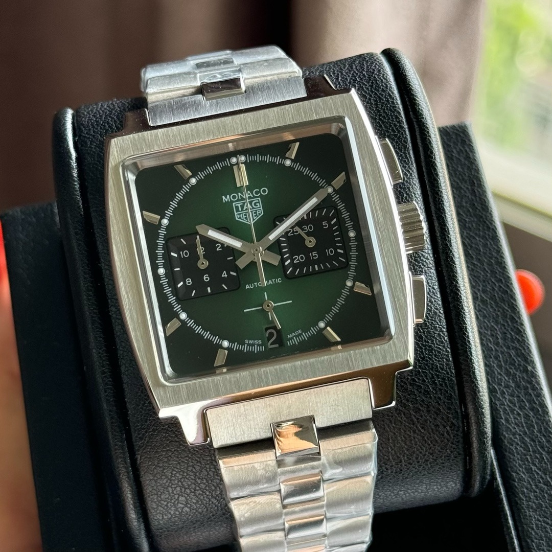 Tag Heuer Monaco Chronograph Green face