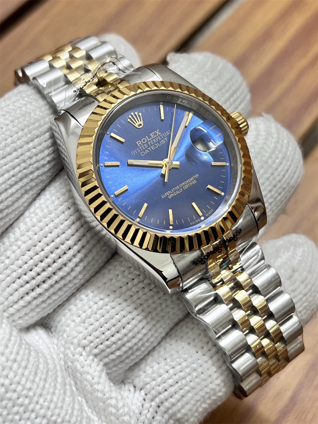 Rolex Oyster Perpetual Datejust blue Dial - Image 3