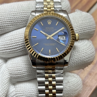 Rolex Oyster Perpetual Datejust Fluted Bezel Bright Blue