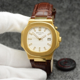 Patek Philippe Nautilus Gold Bezel White Face