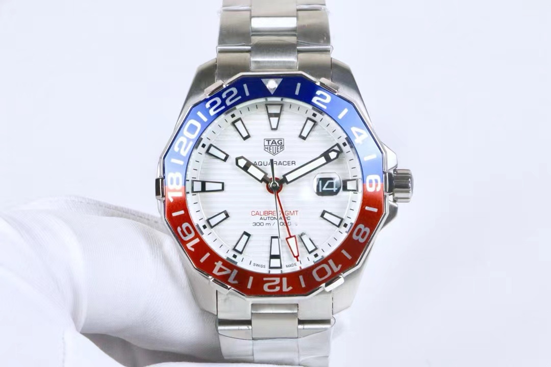 Tag Heuer Aquaracer GMT white face Pepsi Bezel